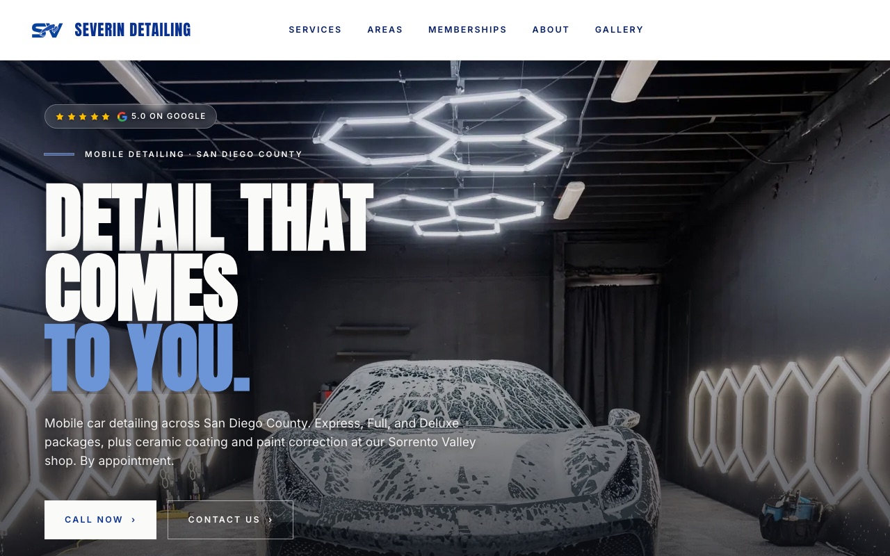 Severin Detailing website